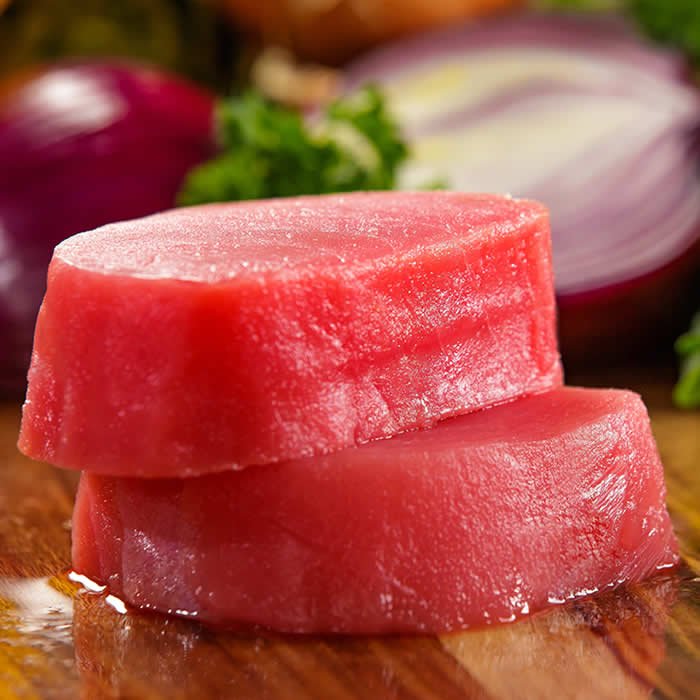 TUNA STEAKS 8 OZ IMPORTED FROM INDONESIA  SOLD BY CASE OF 10 LBS